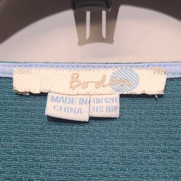 Boden Genevieve Jersey Dress Green Textured Sheath Dress Size 8 - Picture 5 of 6